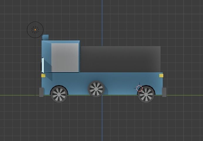 low poly truck with boxes Free low-poly 3D model_3