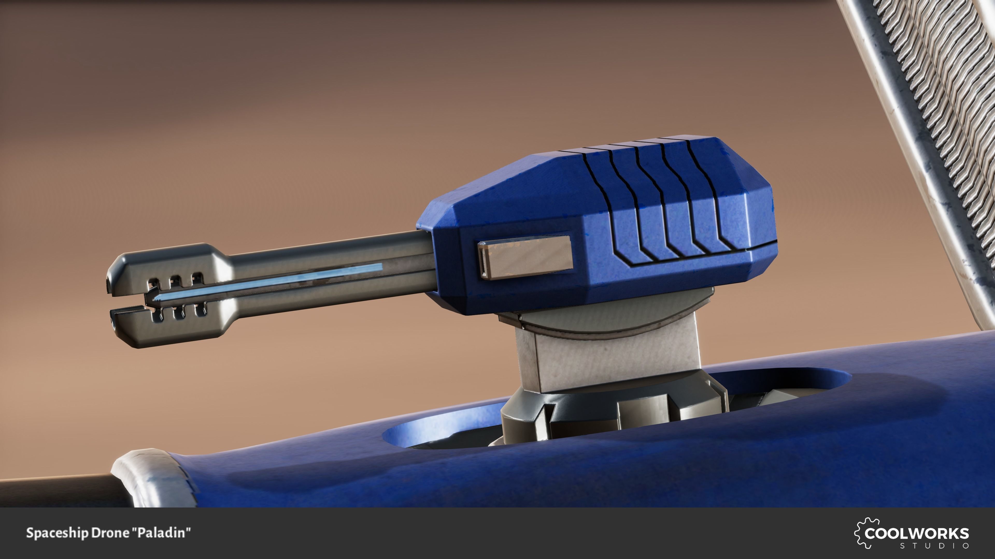 Spaceship Drone Paladin Low-poly 3D model_3
