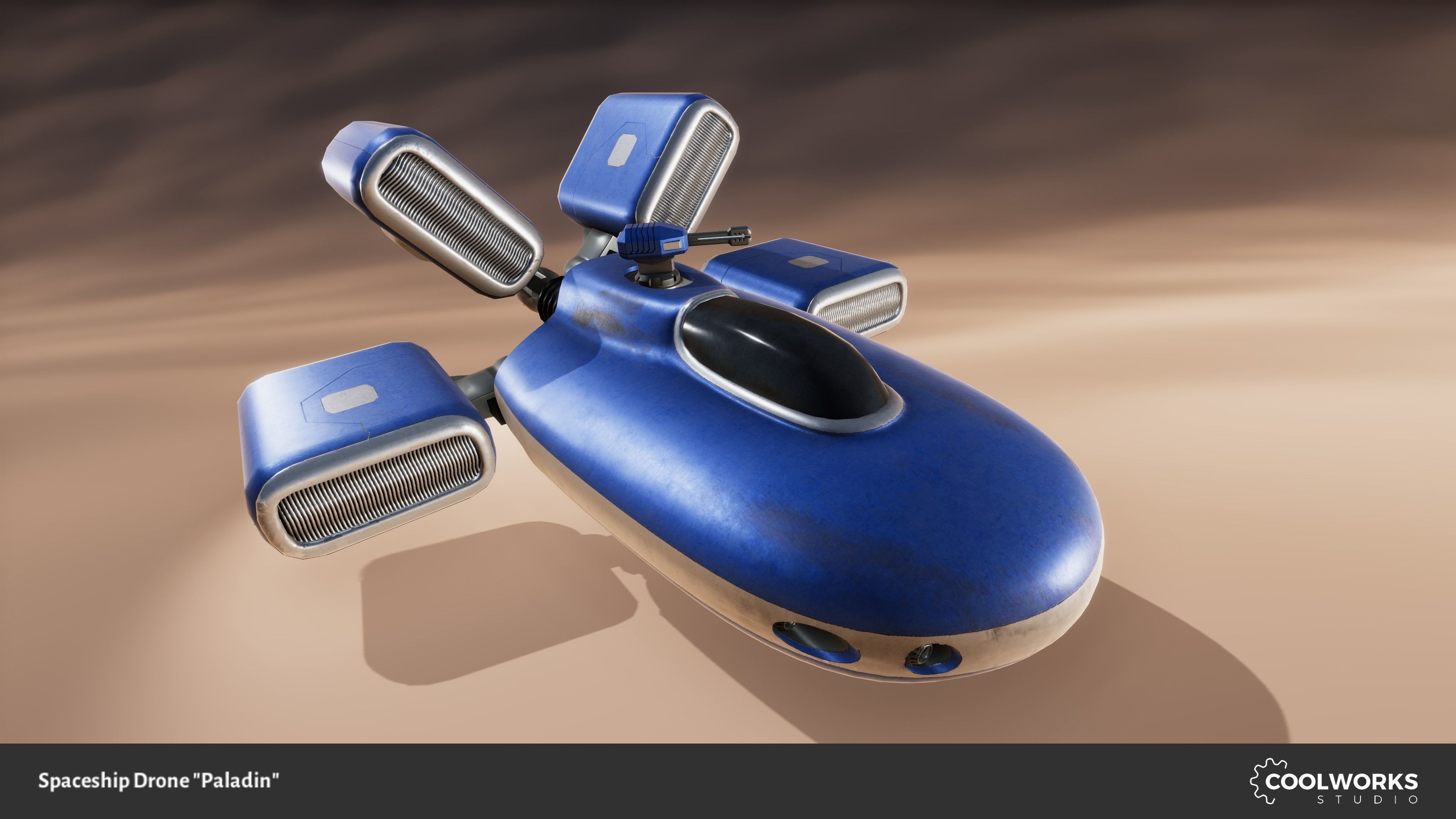 Spaceship Drone Paladin Low-poly 3D model_1