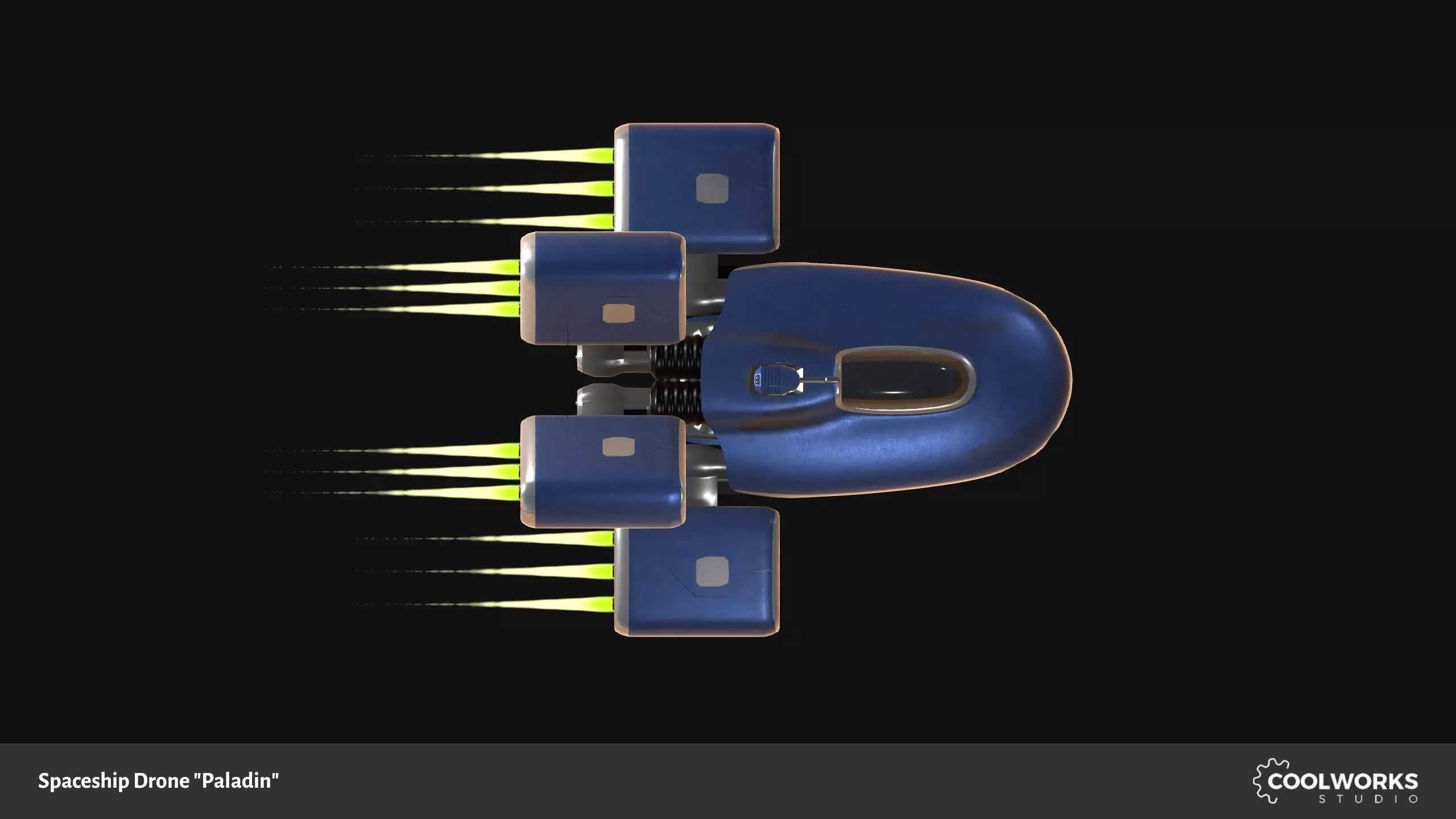 Spaceship Drone Paladin Low-poly 3D model_8