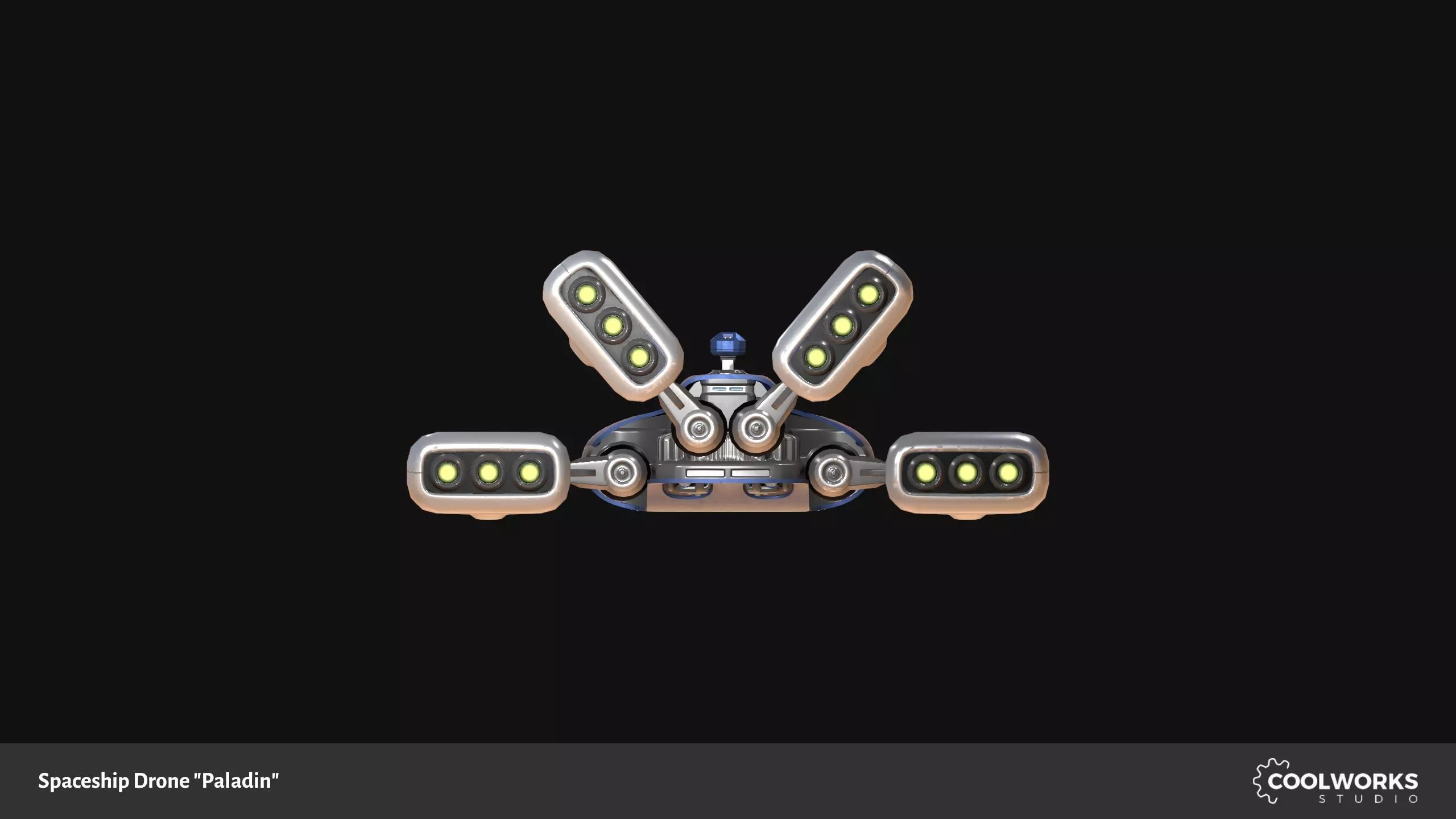 Spaceship Drone Paladin Low-poly 3D model_10