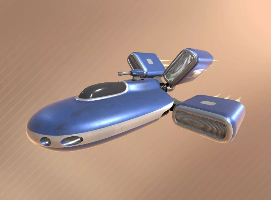 Spaceship Drone Paladin Low-poly 3D model_0