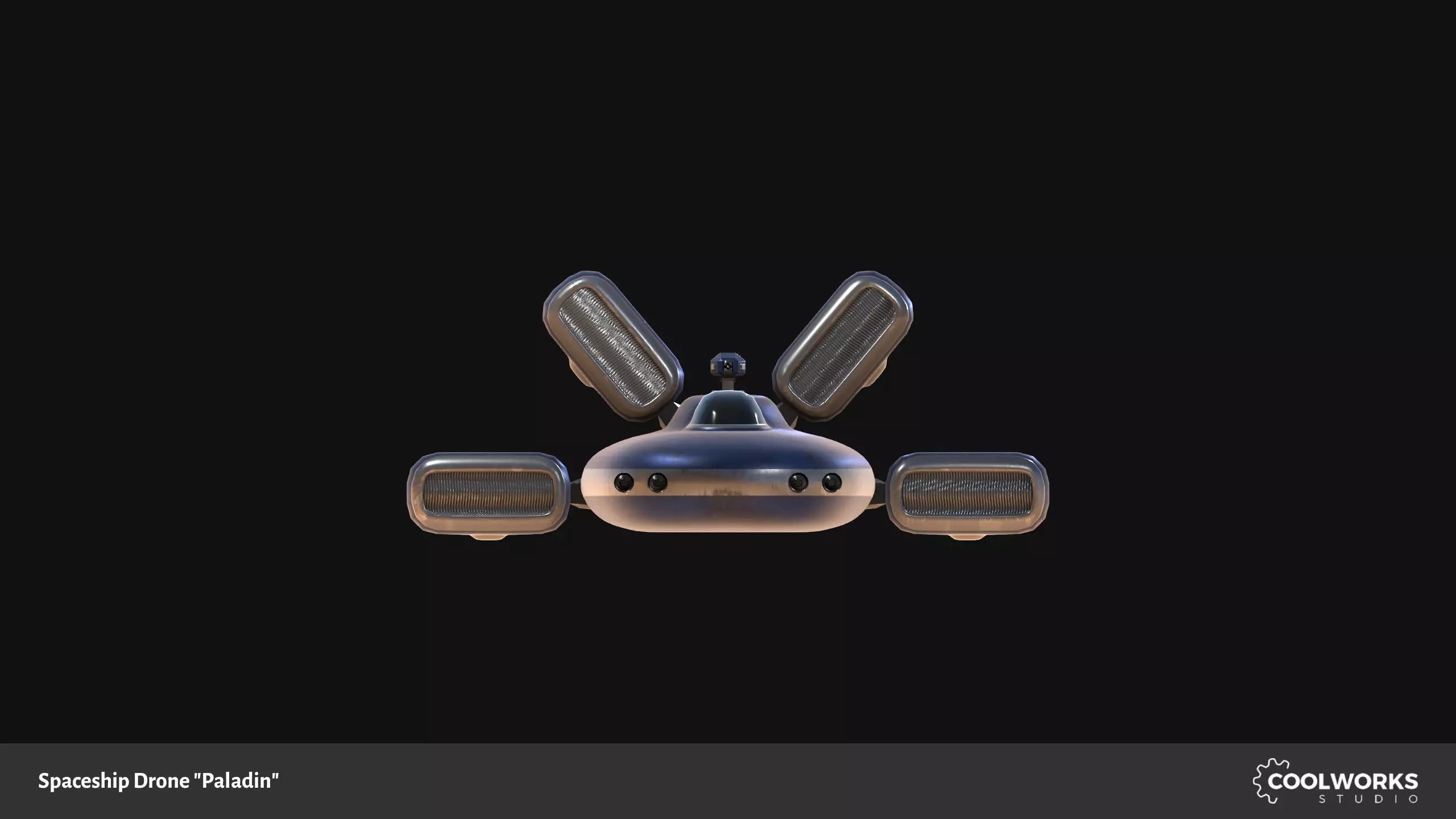 Spaceship Drone Paladin Low-poly 3D model_9