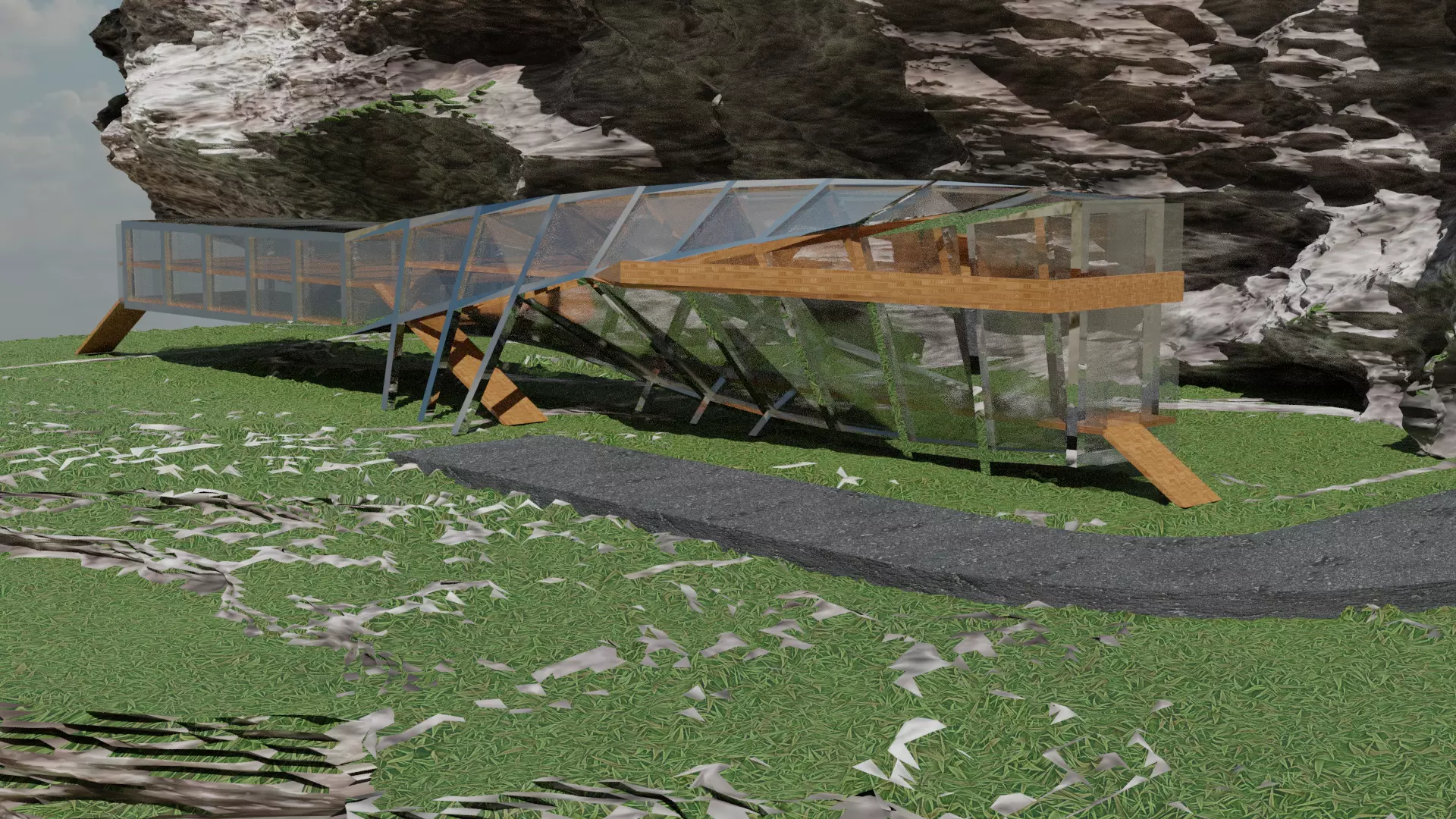 futuristic architecture 3D model_0