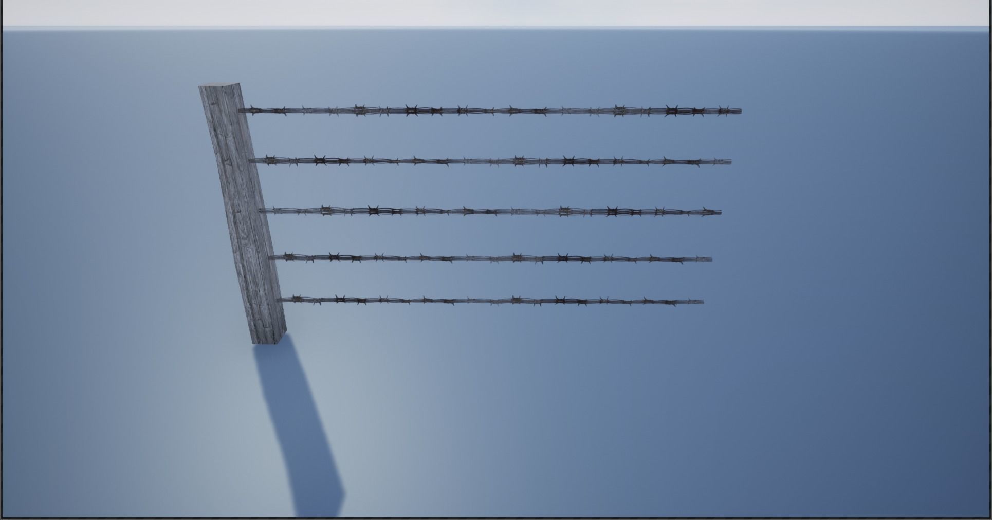 Lowpoly Modular Barbed Wooden Fence Low-poly 3D model_11