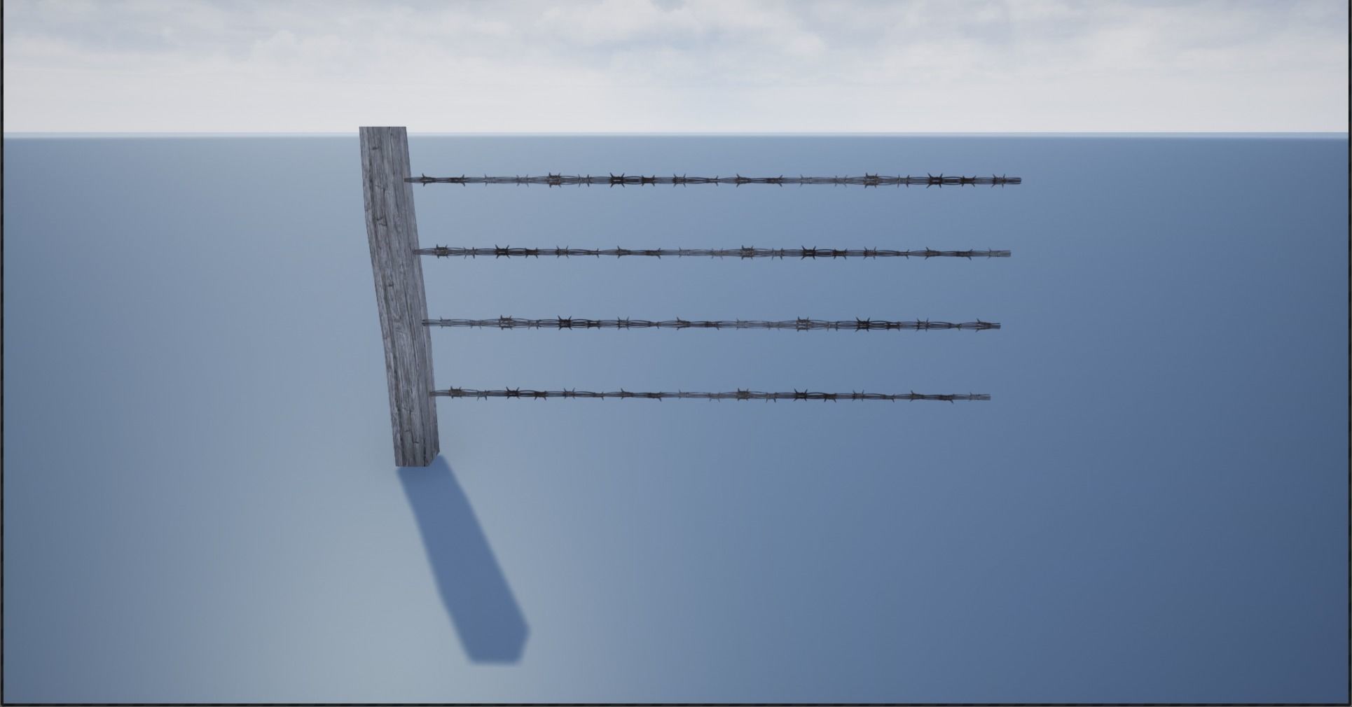 Lowpoly Modular Barbed Wooden Fence Low-poly 3D model_10