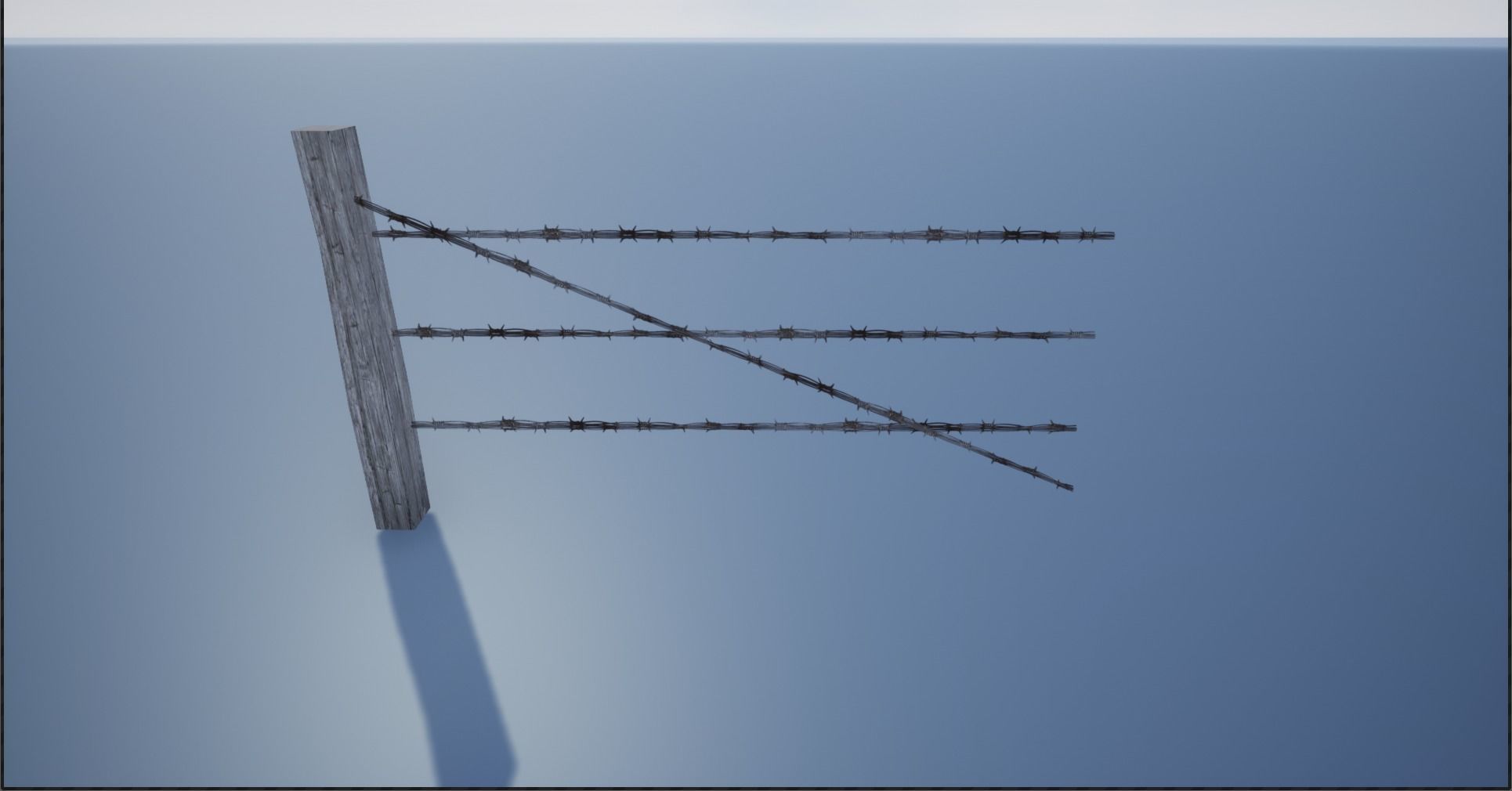 Lowpoly Modular Barbed Wooden Fence Low-poly 3D model_13