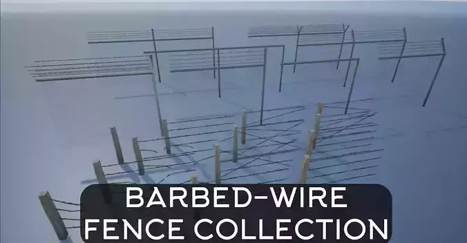 Modular Barbed-Wire Fence Collection 