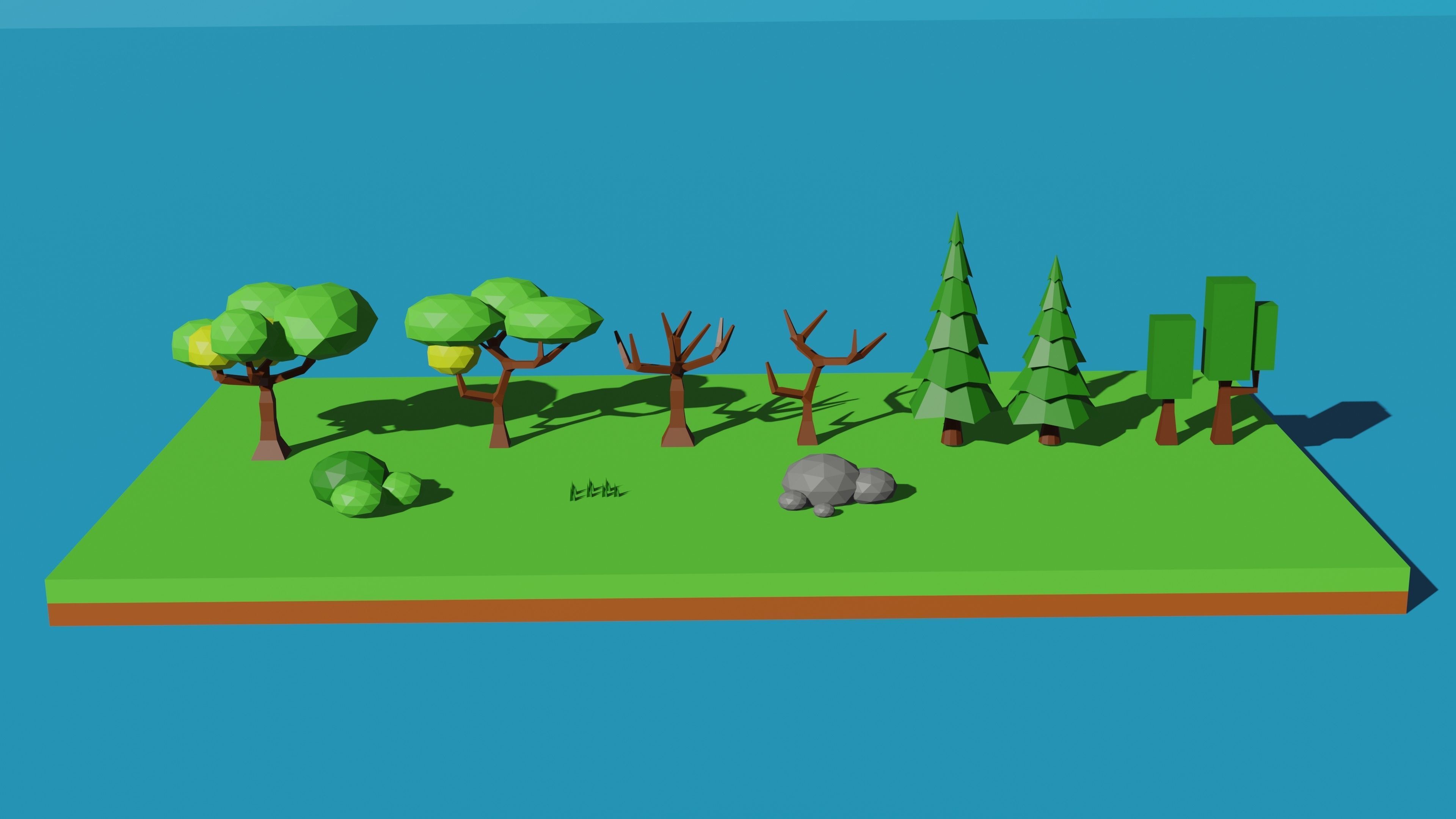Low Poly Tree Pack Free low-poly 3D model_3