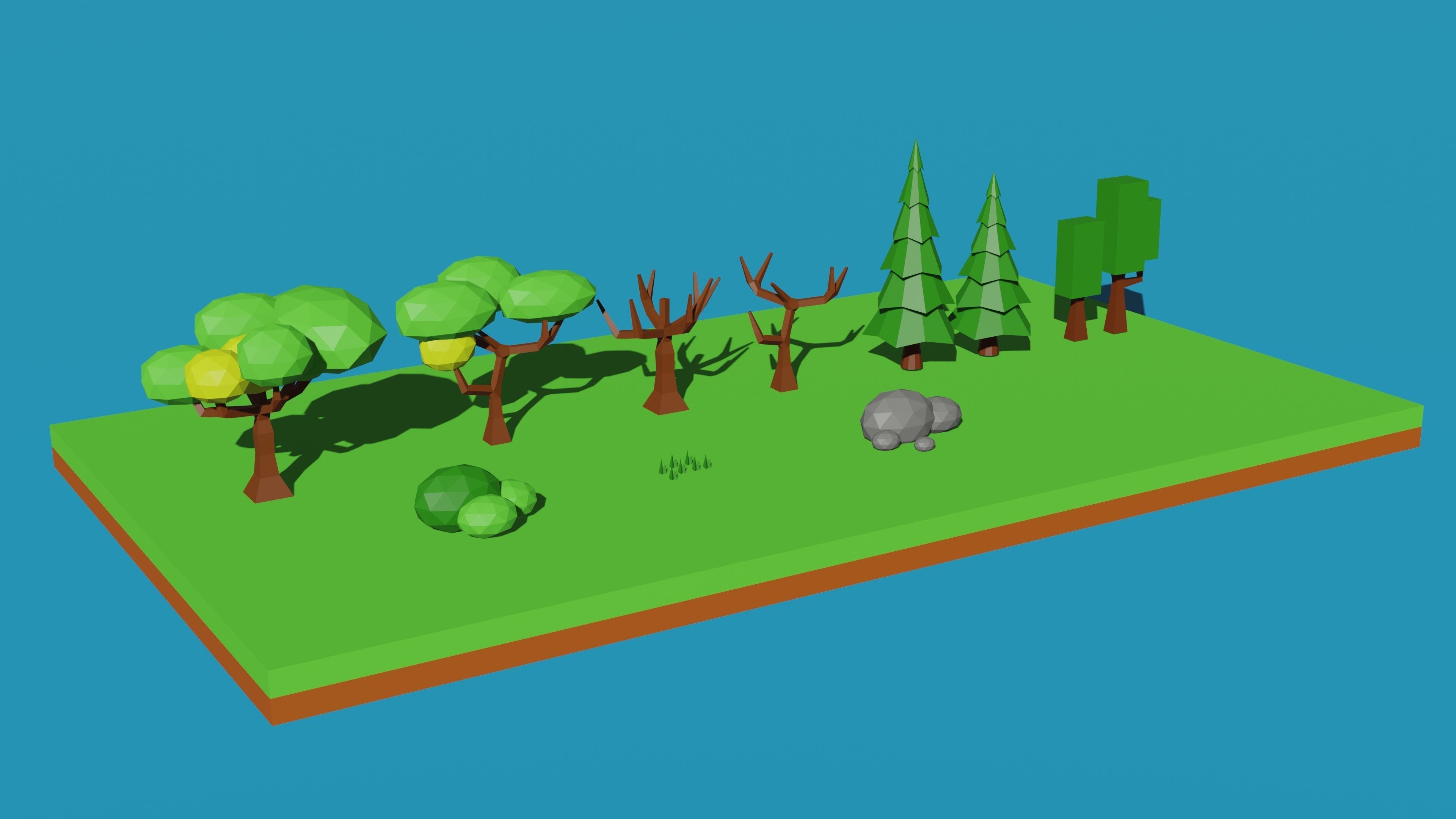 Low Poly Tree Pack Free low-poly 3D model_2