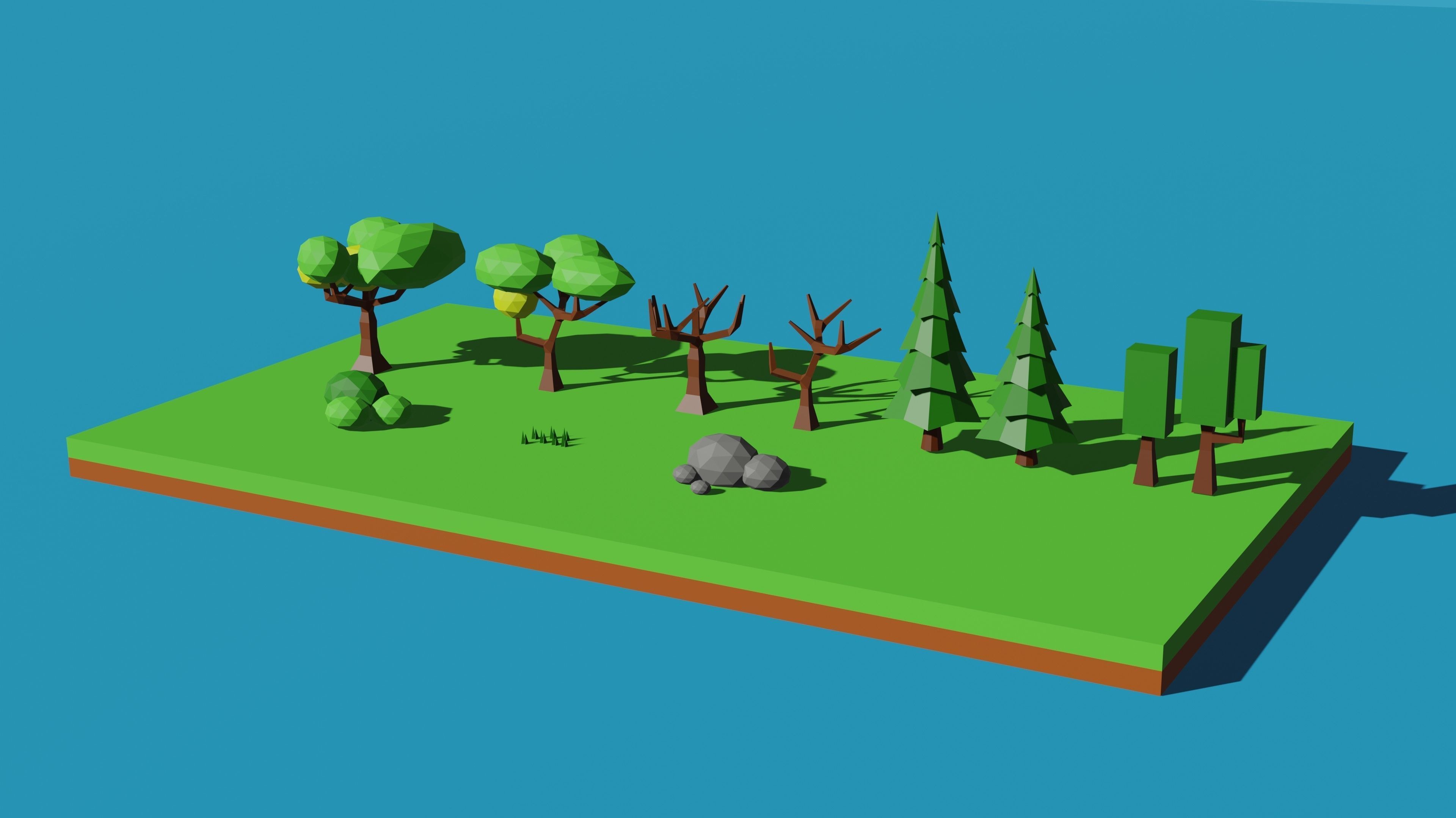 Low Poly Tree Pack Free low-poly 3D model_1