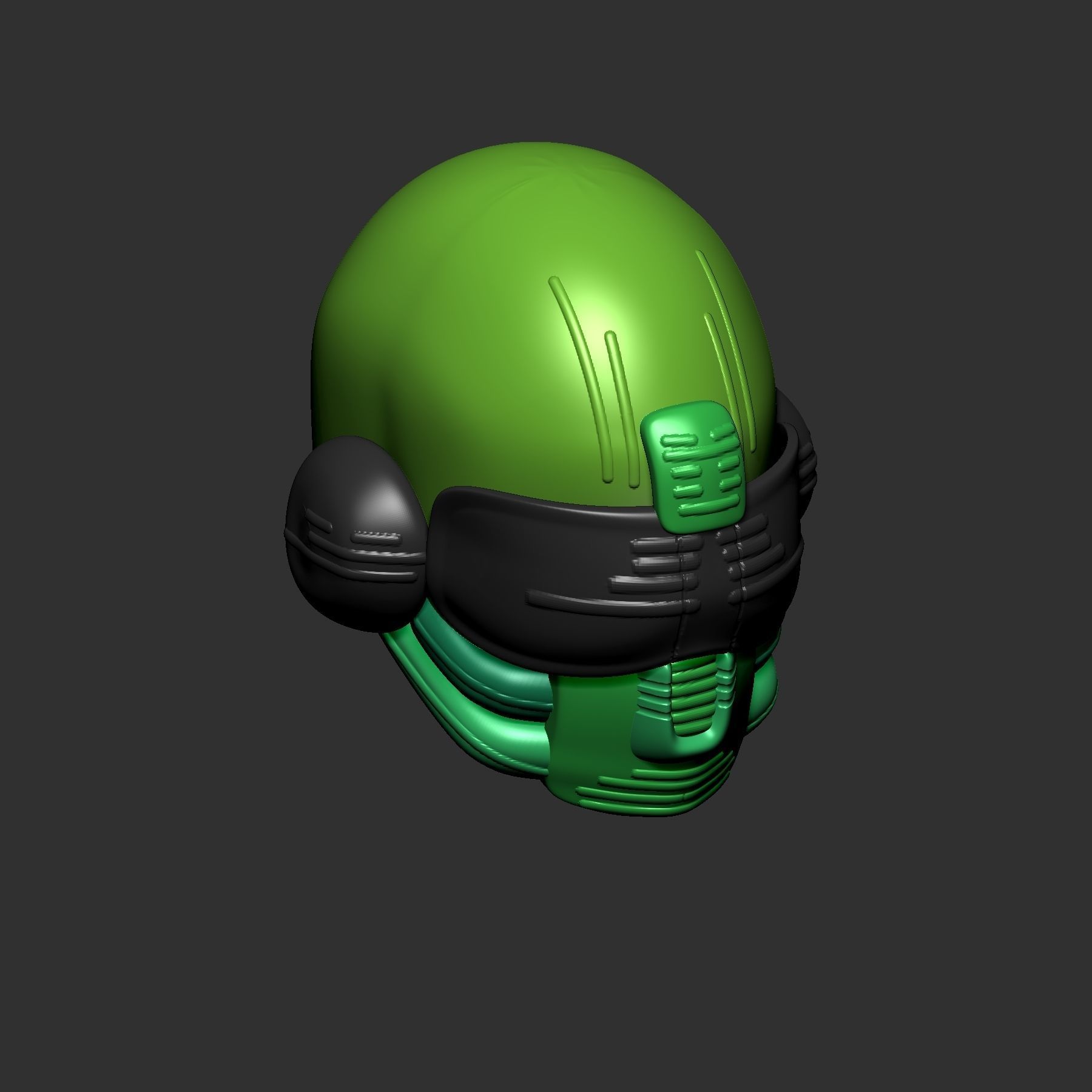 helmet high poly sculpt 3d printable ver 7 3D model 3D model_3