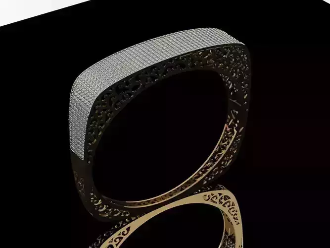 breslet gold and diamond ring 3D print model