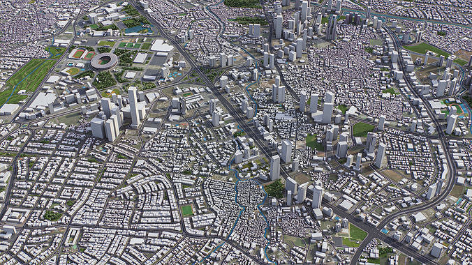 Jakarta - 3D City Model Low-poly 3D model 3