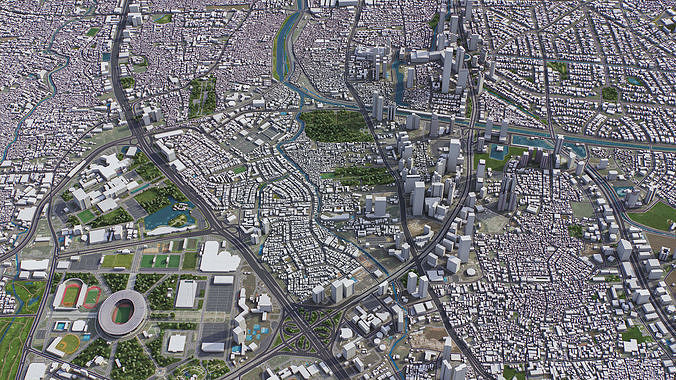 Jakarta - 3D City Model Low-poly 3D model 6