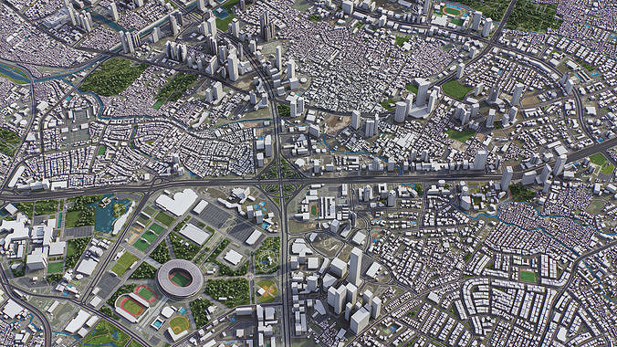 Jakarta - 3D City Model Low-poly 3D model 4