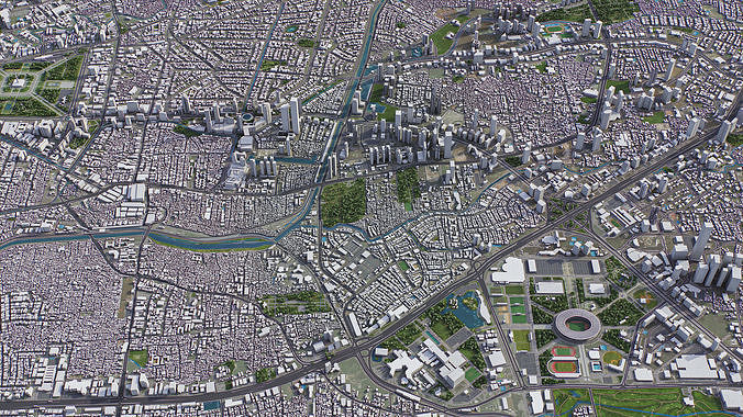 Jakarta - 3D City Model Low-poly 3D model 5