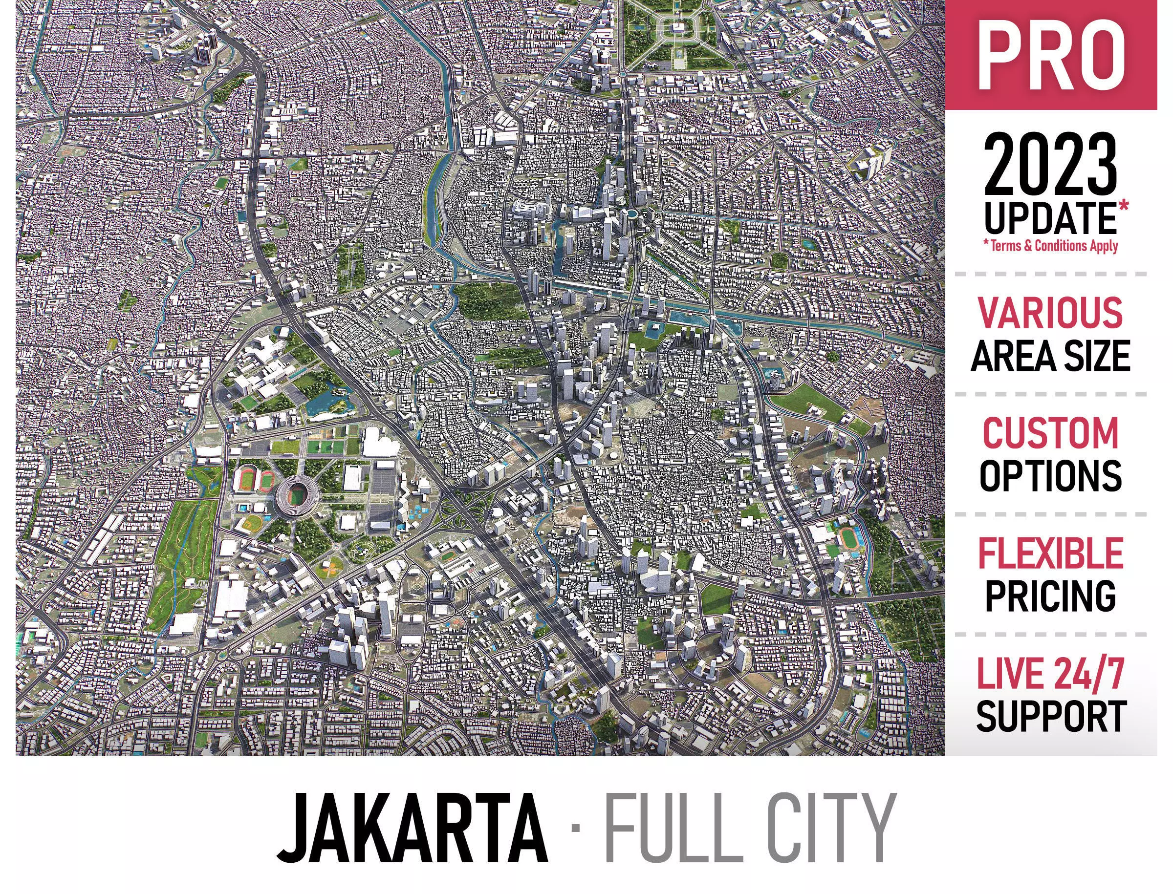 Jakarta - 3D City Model Low-poly 3D model_0