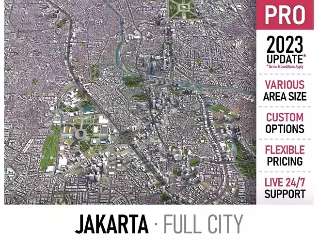 Jakarta - 3D City Model Low-poly 3D model