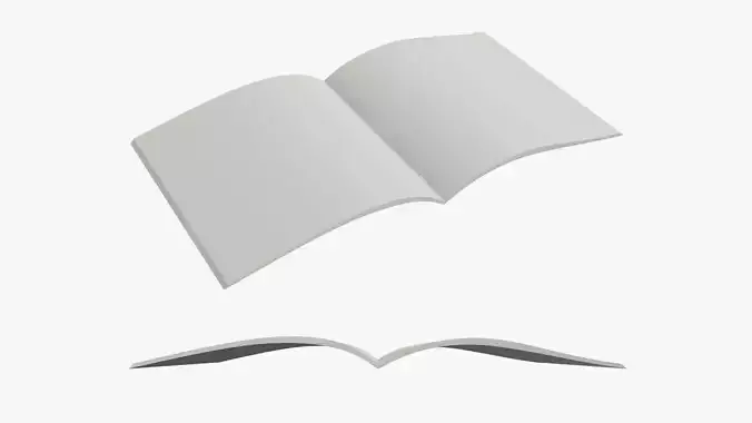 Guide book brochure 02 opened 3D model