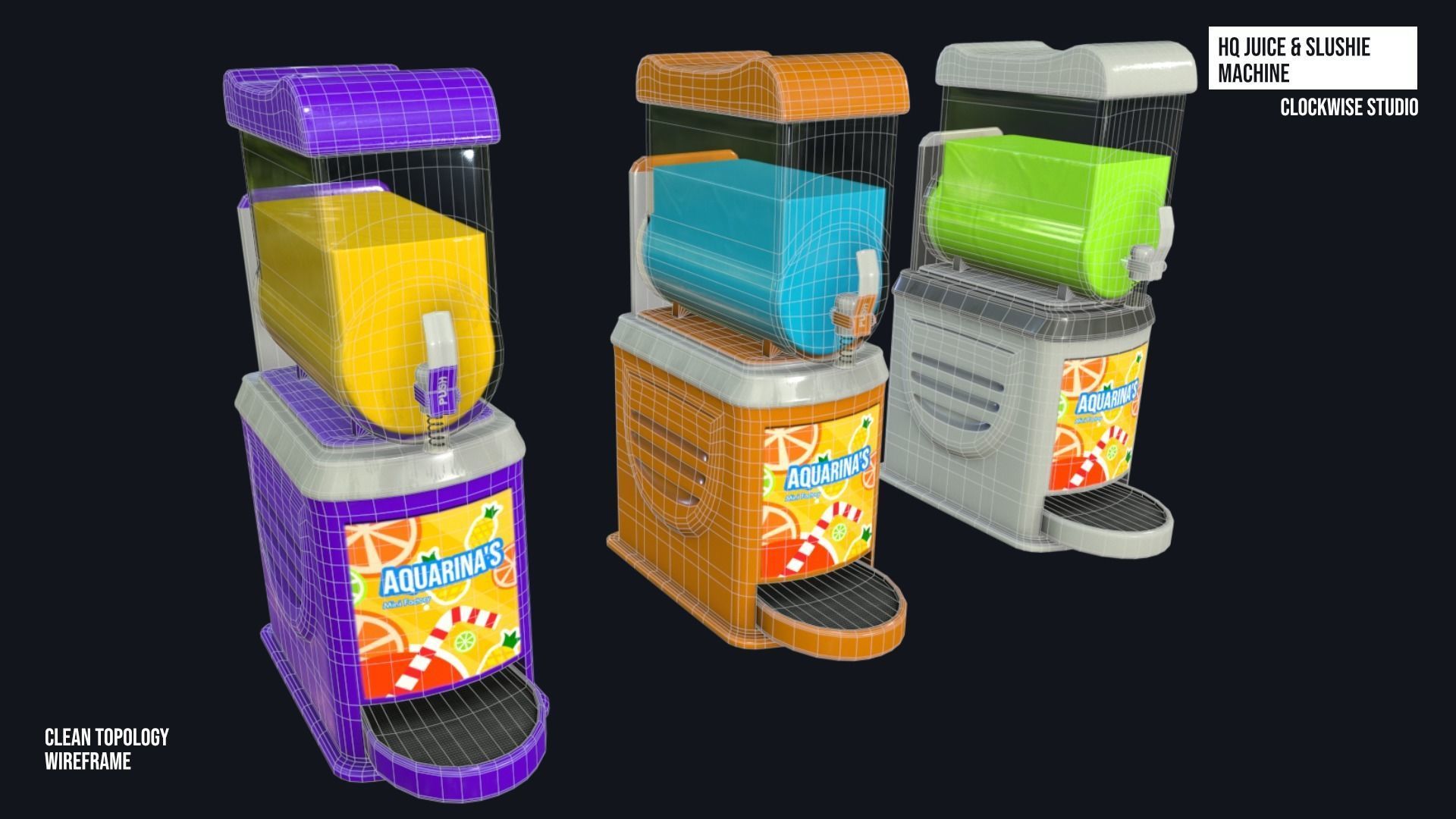 Juice and Slushie Machine Low-poly 3D model_9