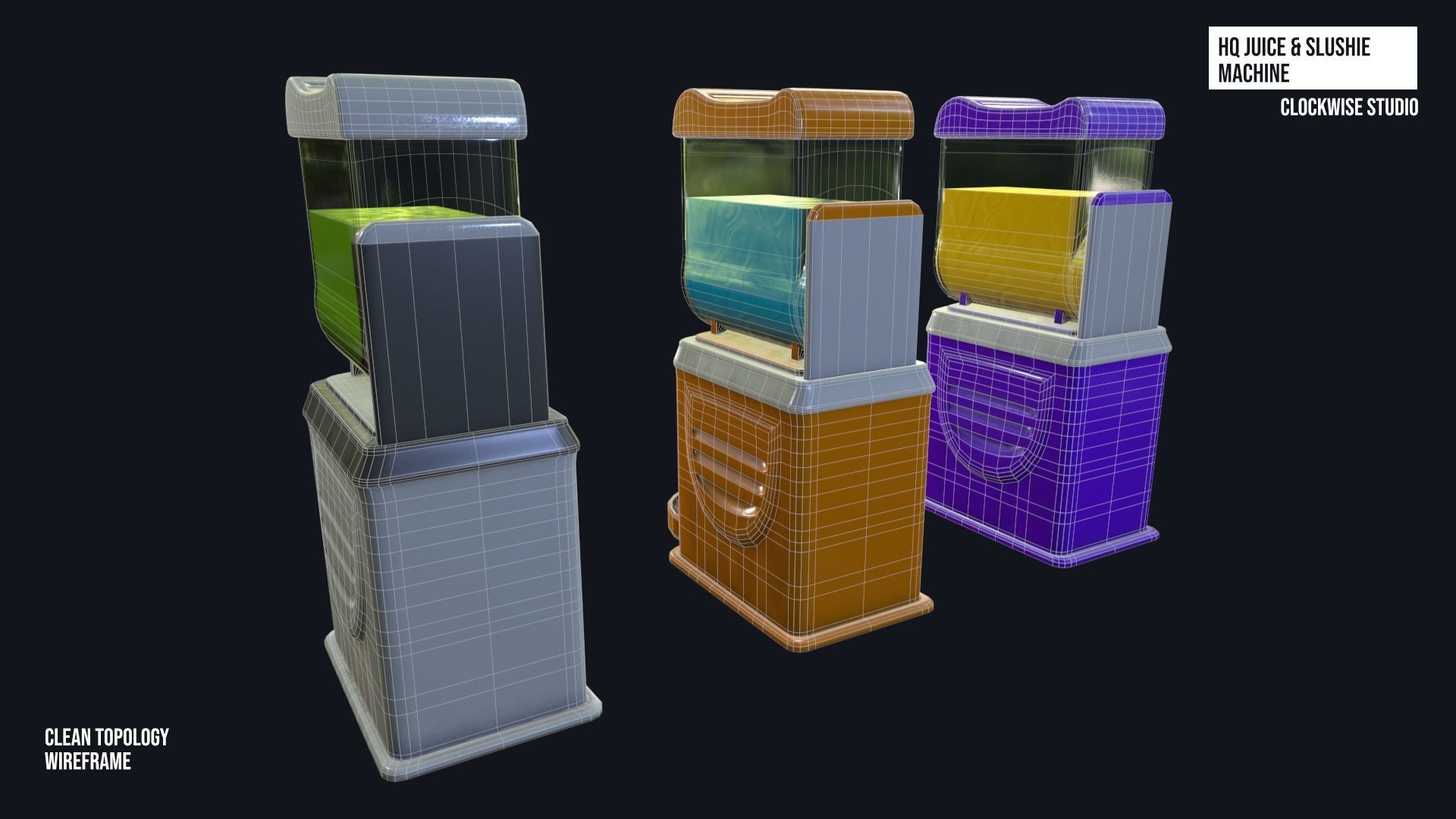 Juice and Slushie Machine Low-poly 3D model_10
