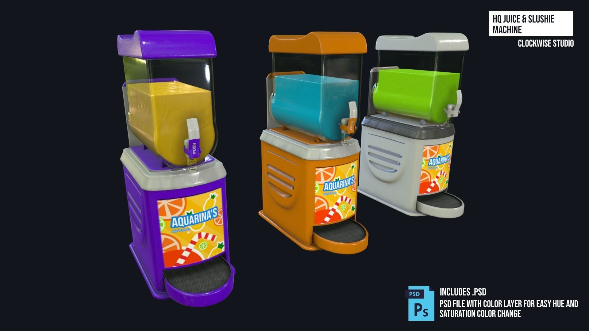 Juice and Slushie Machine Low-poly 3D model_4