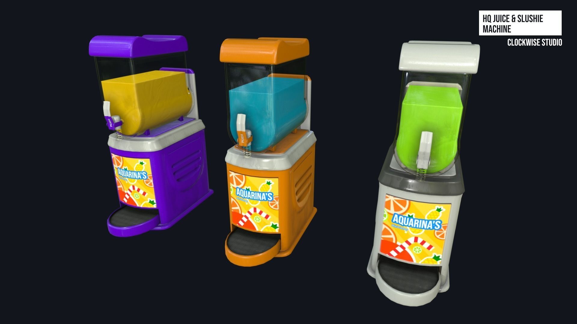 Juice and Slushie Machine Low-poly 3D model_8