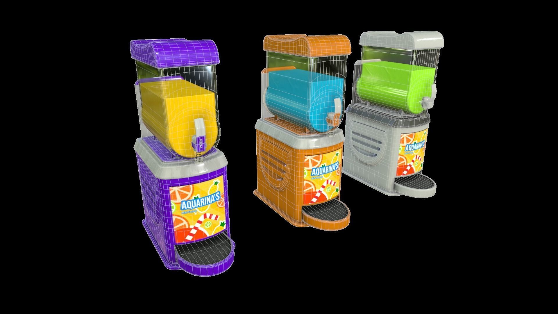 Juice and Slushie Machine Low-poly 3D model_13