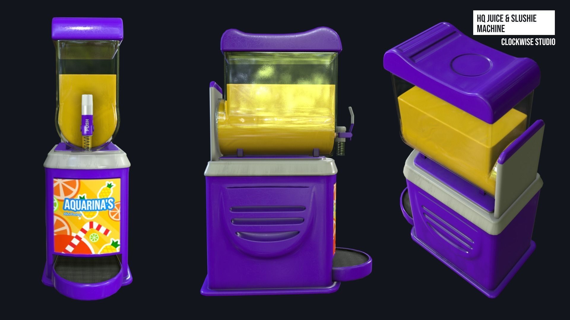 Juice and Slushie Machine Low-poly 3D model_6