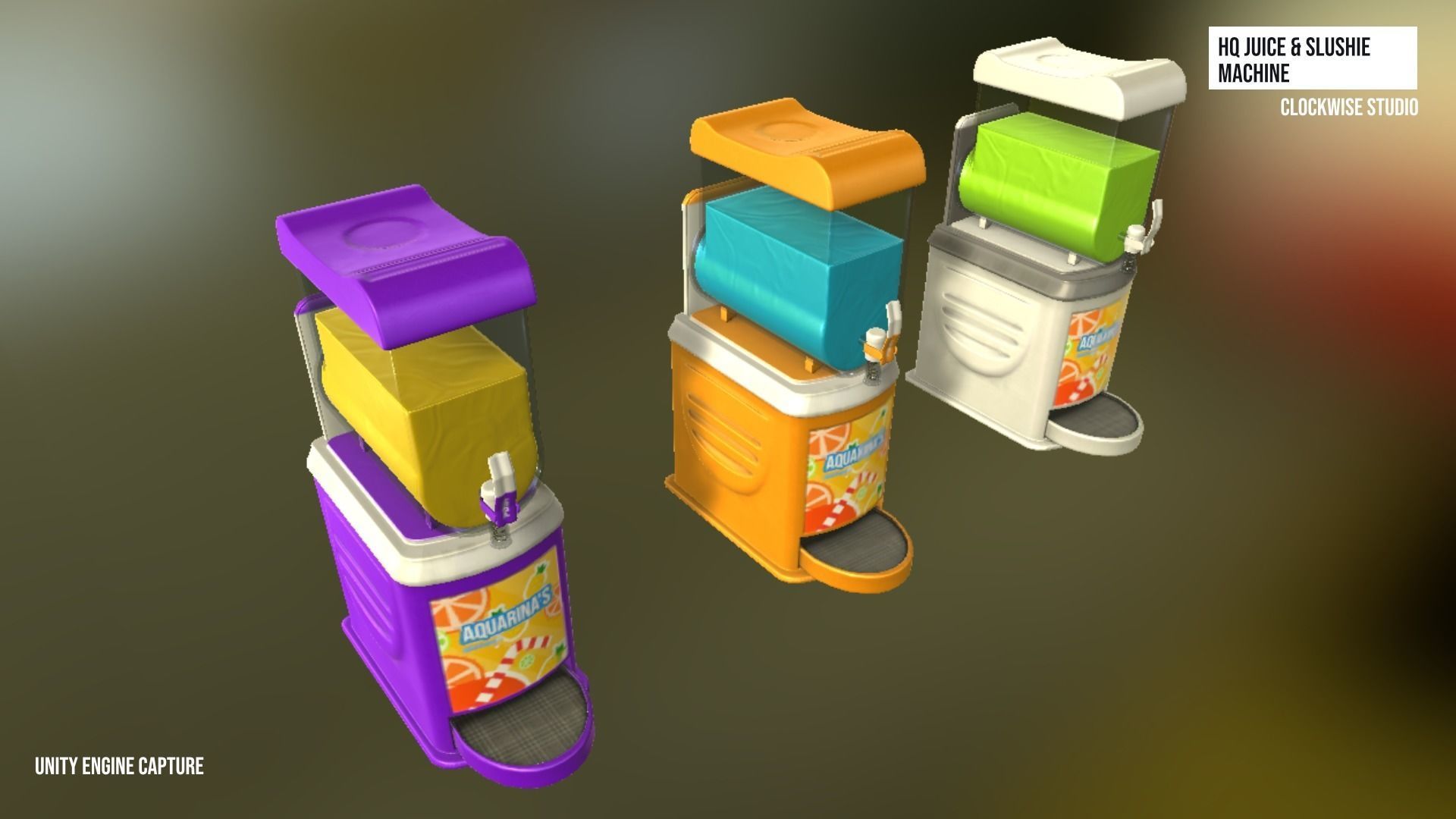 Juice and Slushie Machine Low-poly 3D model_12