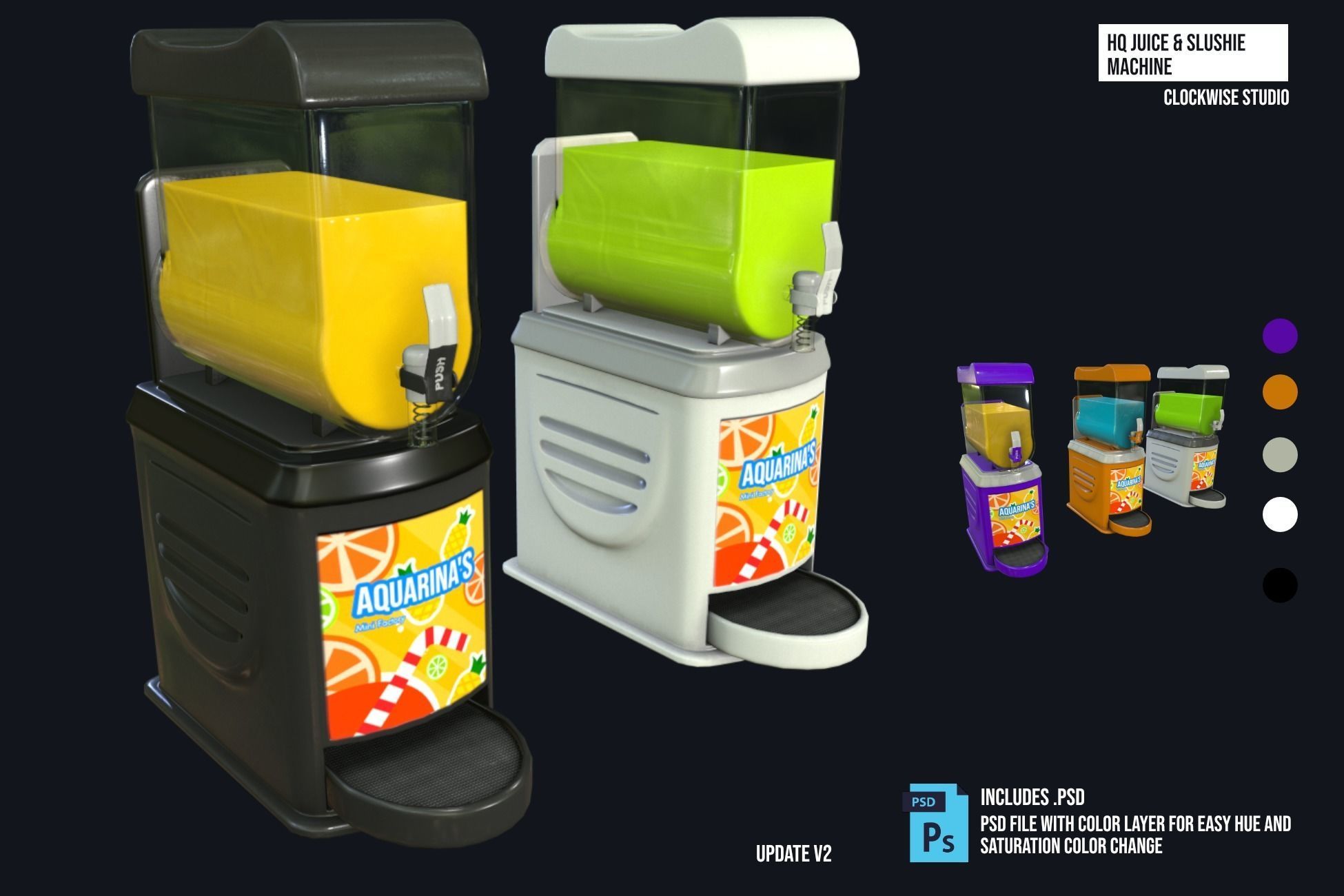 Juice and Slushie Machine Low-poly 3D model_3