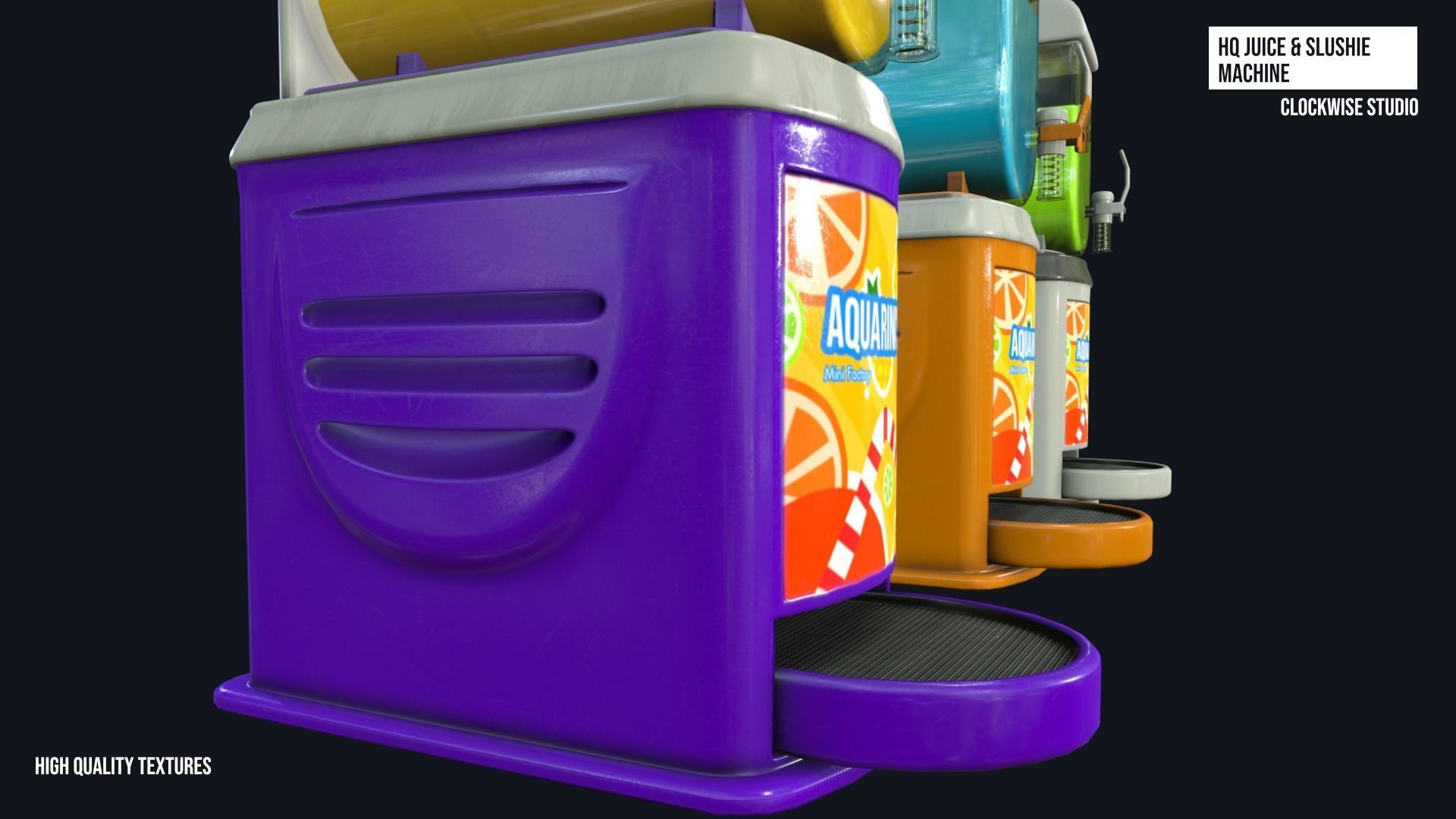 Juice and Slushie Machine Low-poly 3D model_11