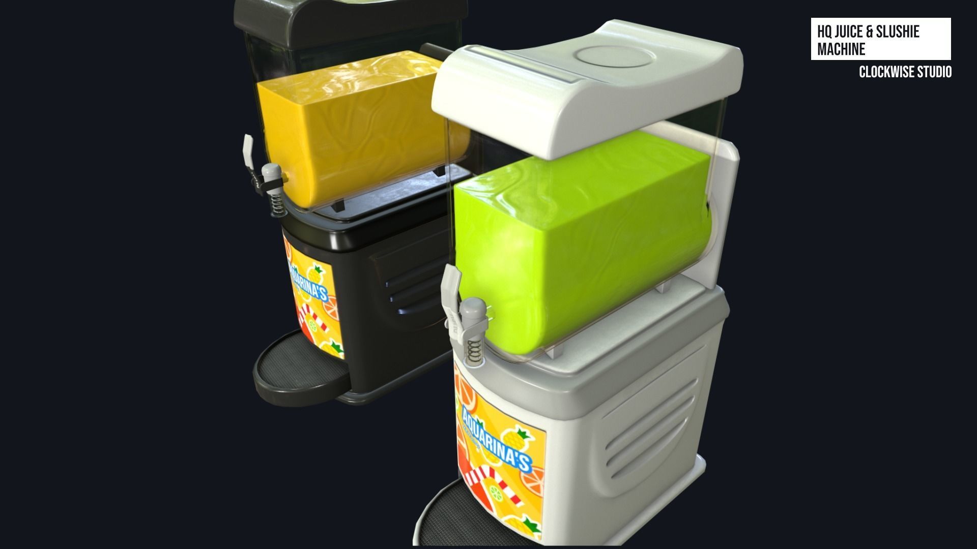 Juice and Slushie Machine Low-poly 3D model_5