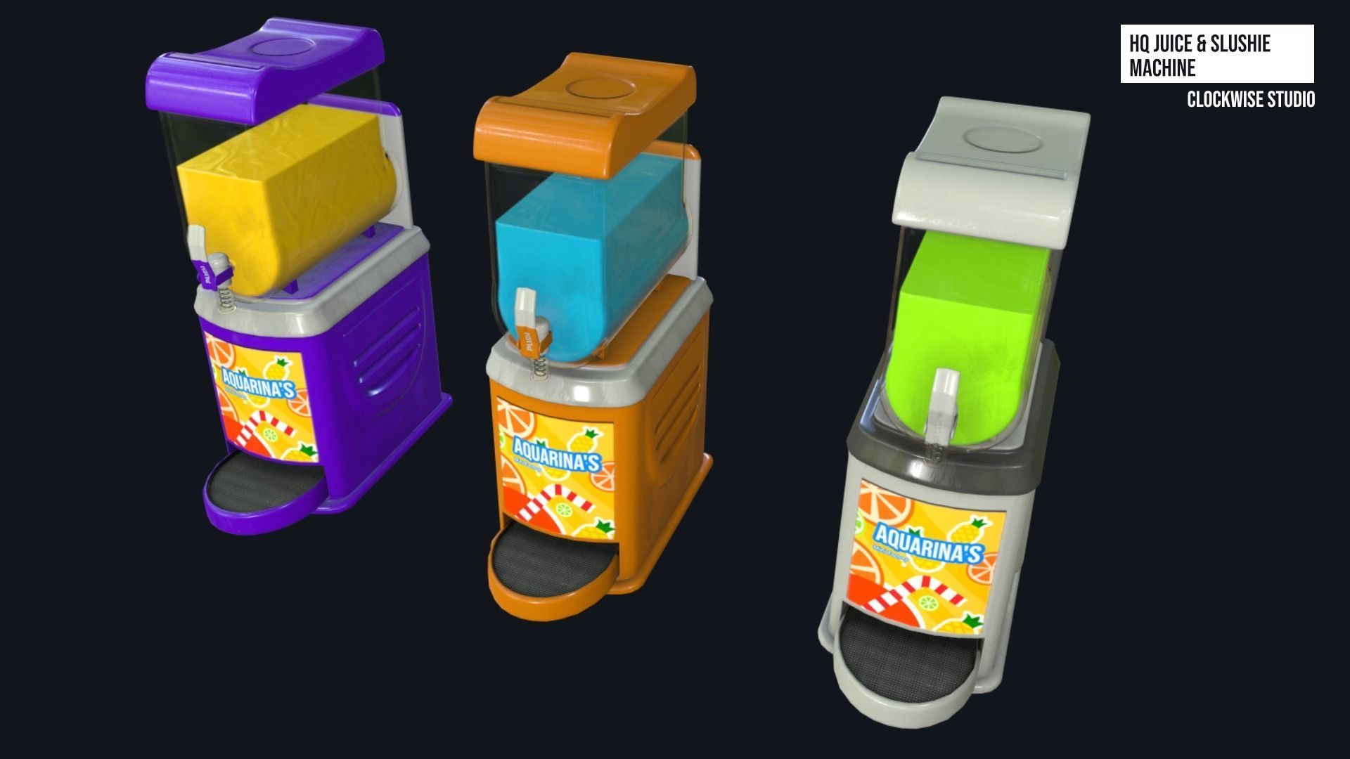 Juice and Slushie Machine Low-poly 3D model_7