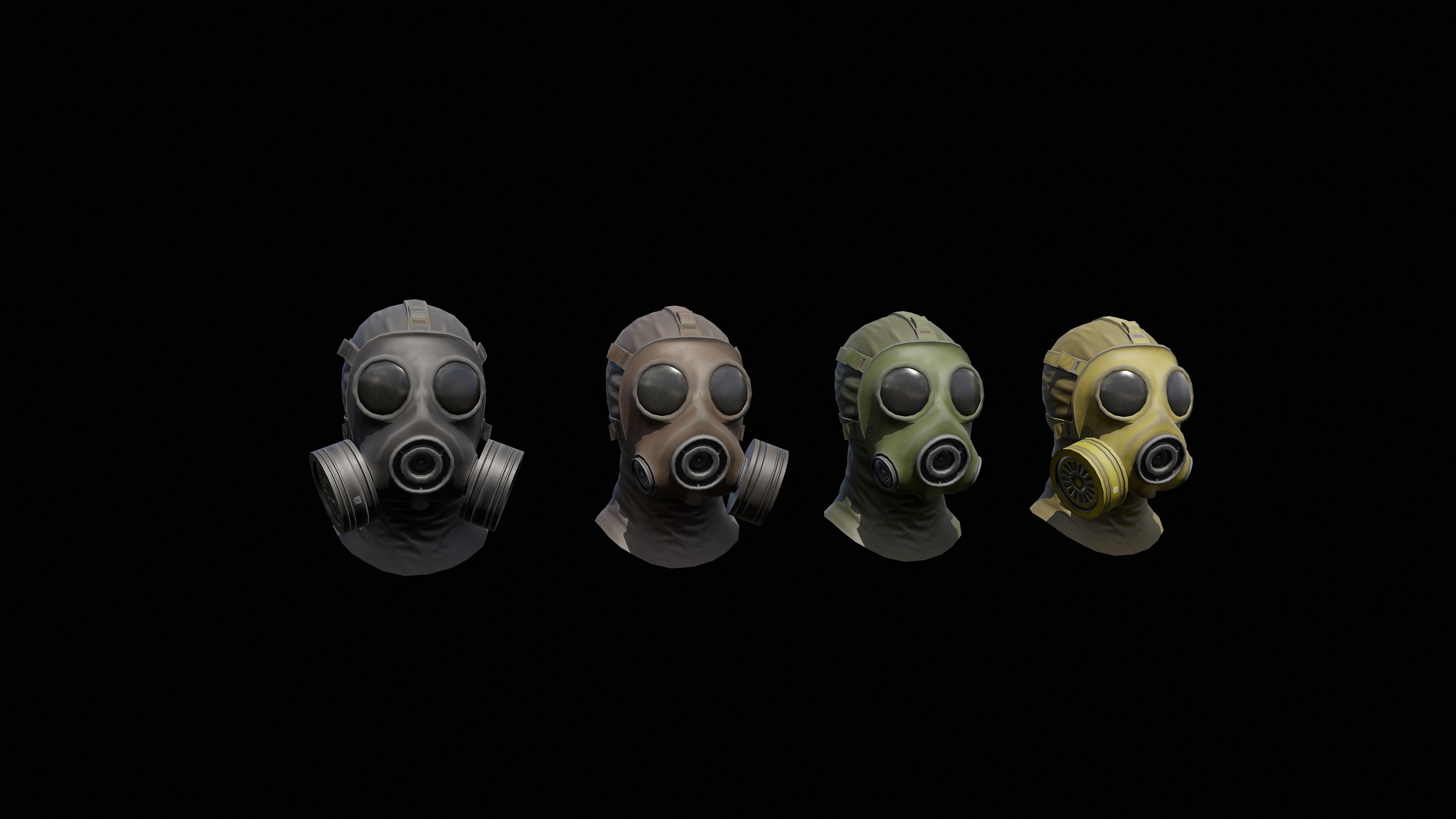 Sas gasmask Low-poly 3D model_4