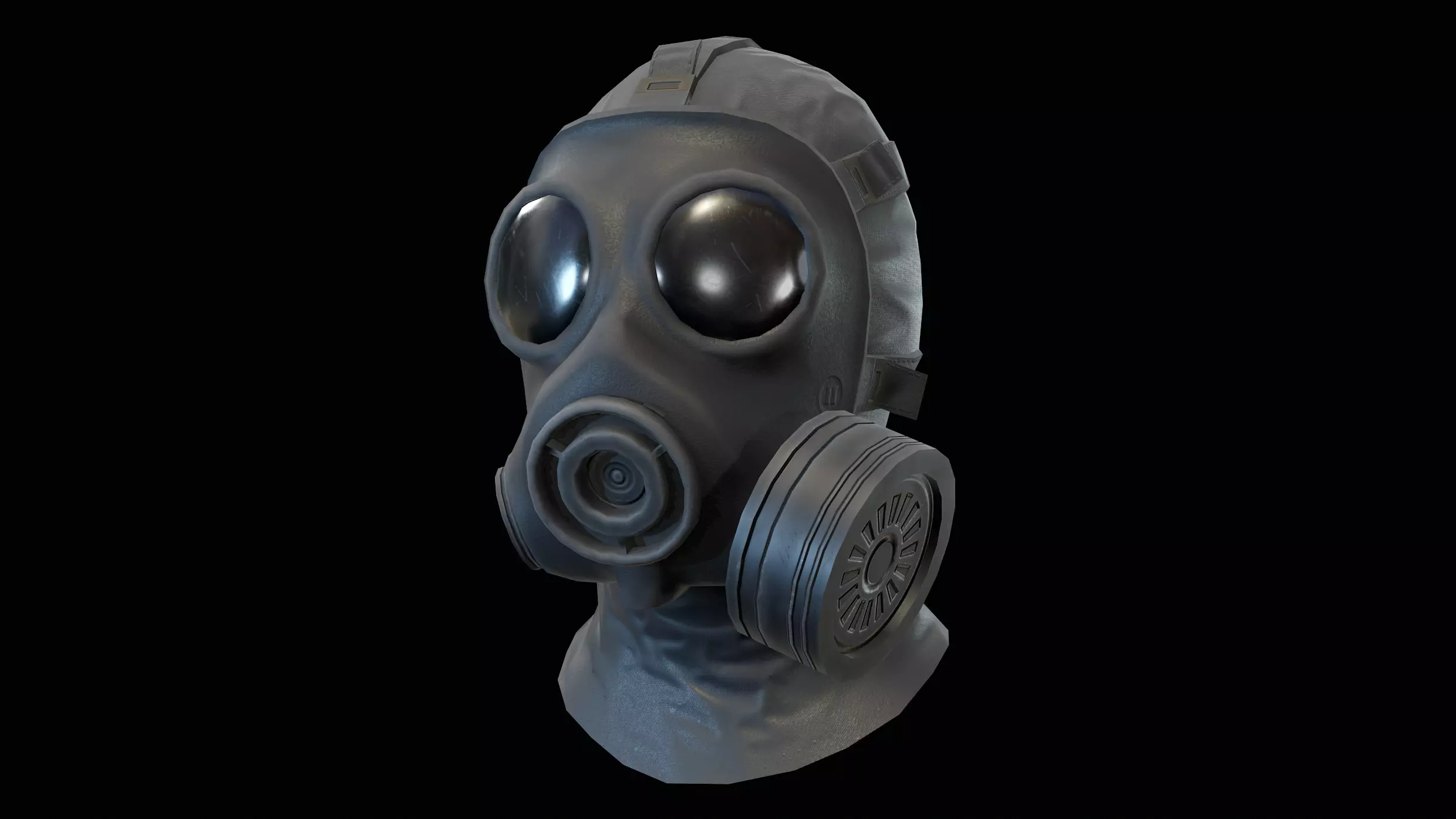 Sas gasmask Low-poly 3D model_0
