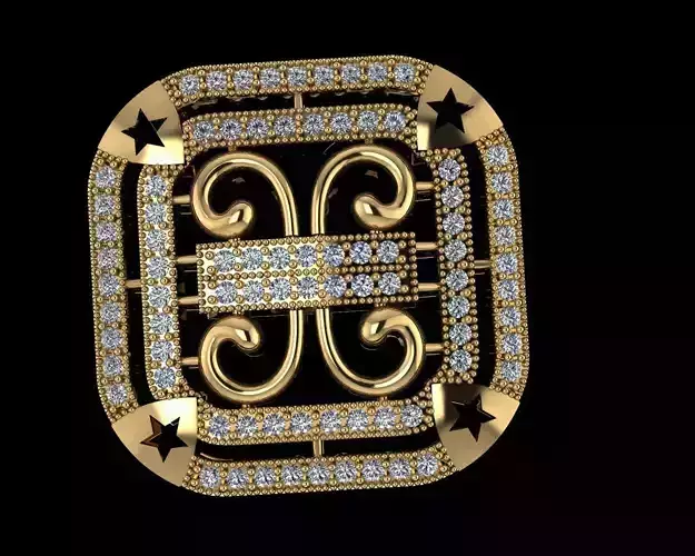 NECKLACE gold ring with diamonds