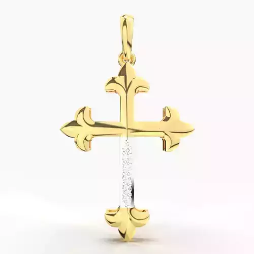 JESUS CROSS DIAMOND PENDANT 3D print model
