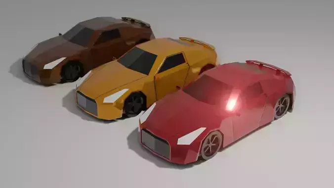 Low poly Nissan Car Collections - Low Poly - Game Ready Low-poly 3D model