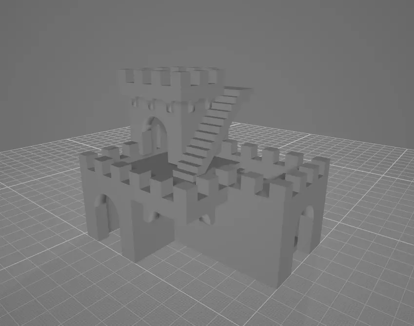 Low poly castle assets 3D print model
