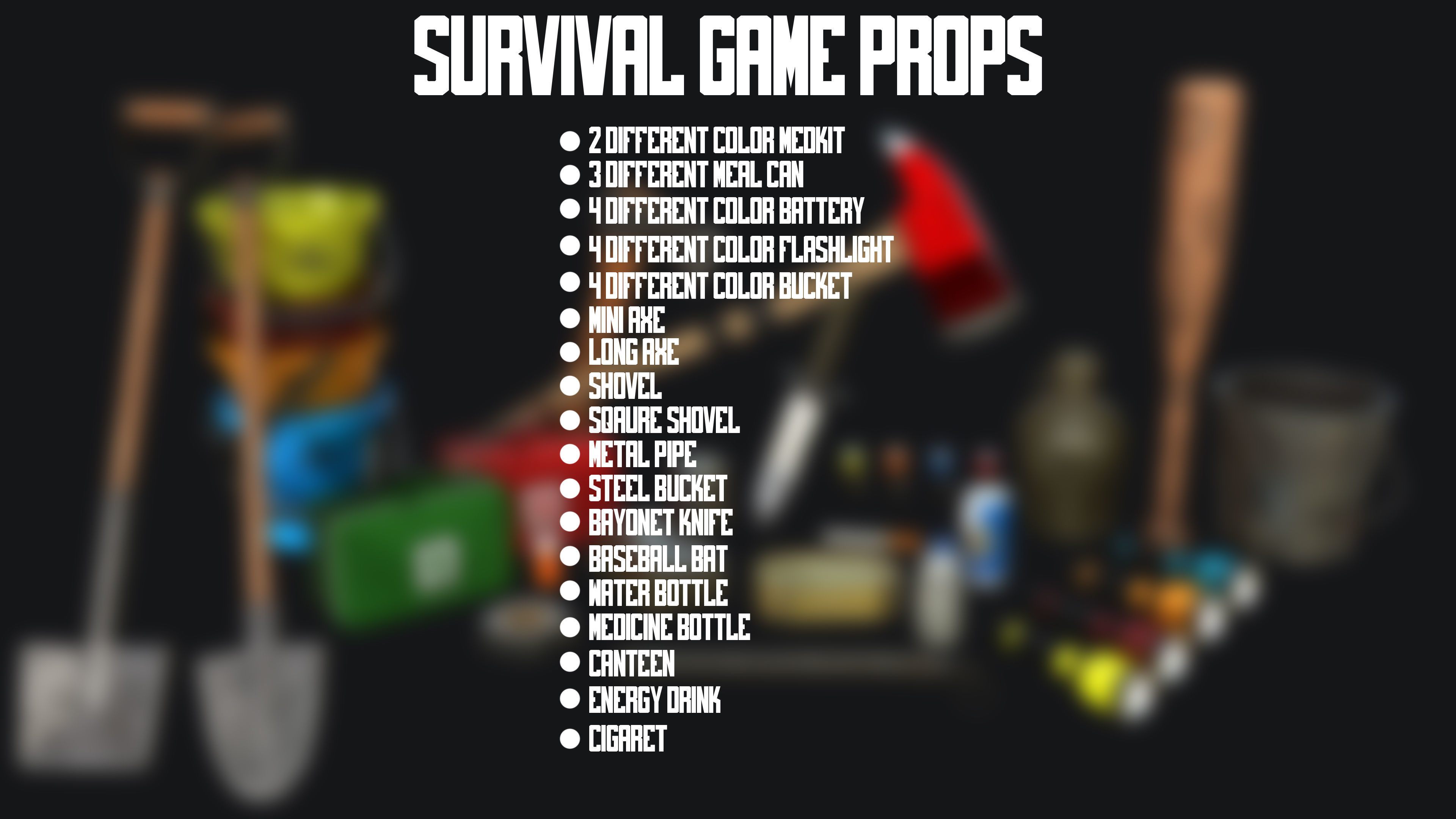 Survival Game Props PBR Low-poly 3D model_1