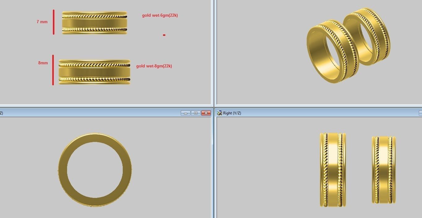 COUPLE RING 3D print model_3