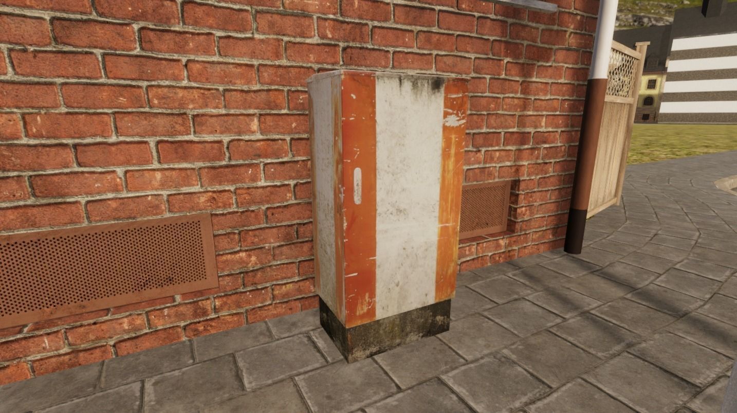 PBR Powerboxes locker with graffiti Low-poly 3D model_1