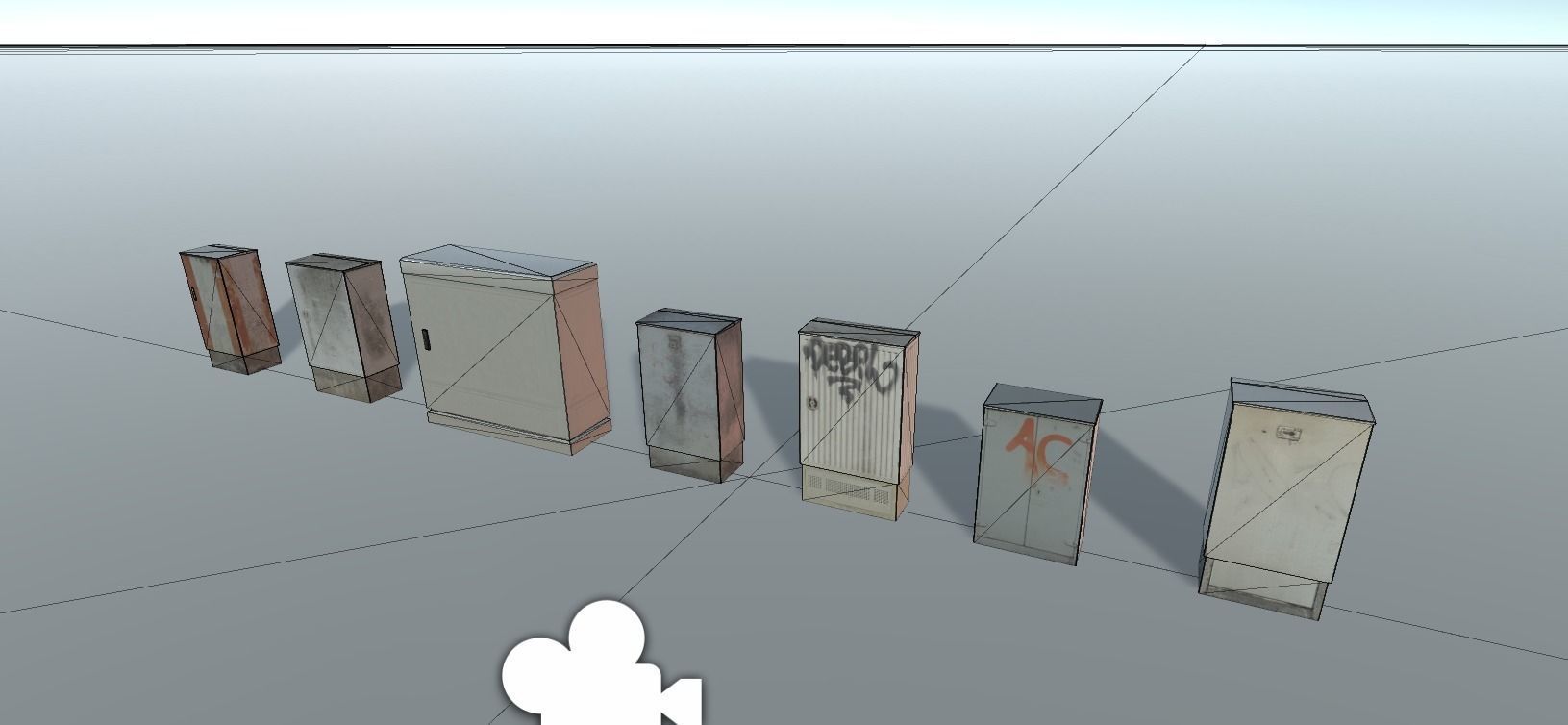 PBR Powerboxes locker with graffiti Low-poly 3D model_6