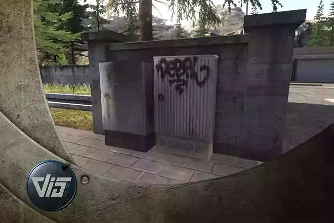 PBR Powerboxes locker with graffiti