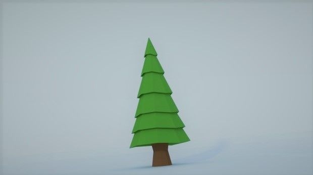Polygonal tree 3D model_2