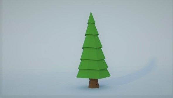 Polygonal tree 3D model_1
