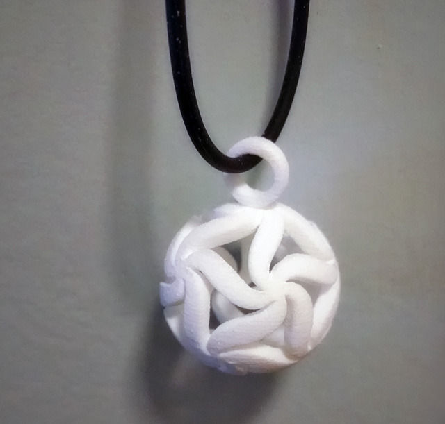 Floral Star Ball Pendant 3D print model_5