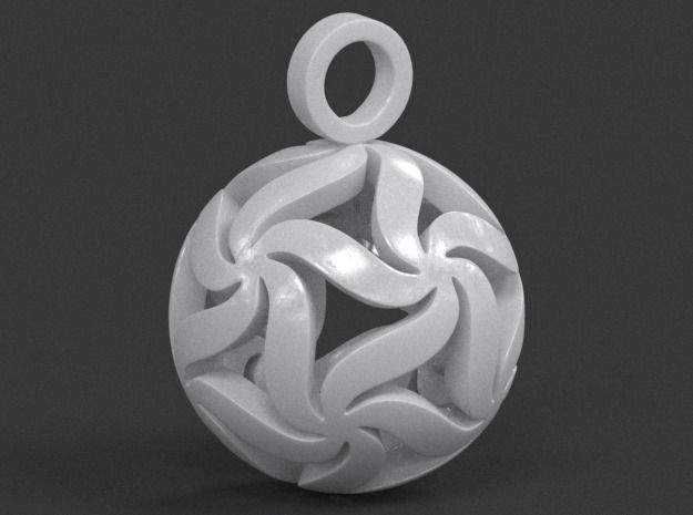 Floral Star Ball Pendant 3D print model_11